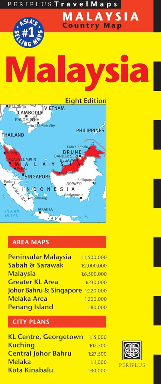Malaysia Travel Map Eighth Edition - Periplus Editions - 9780794608309 - Tuttle Publishing