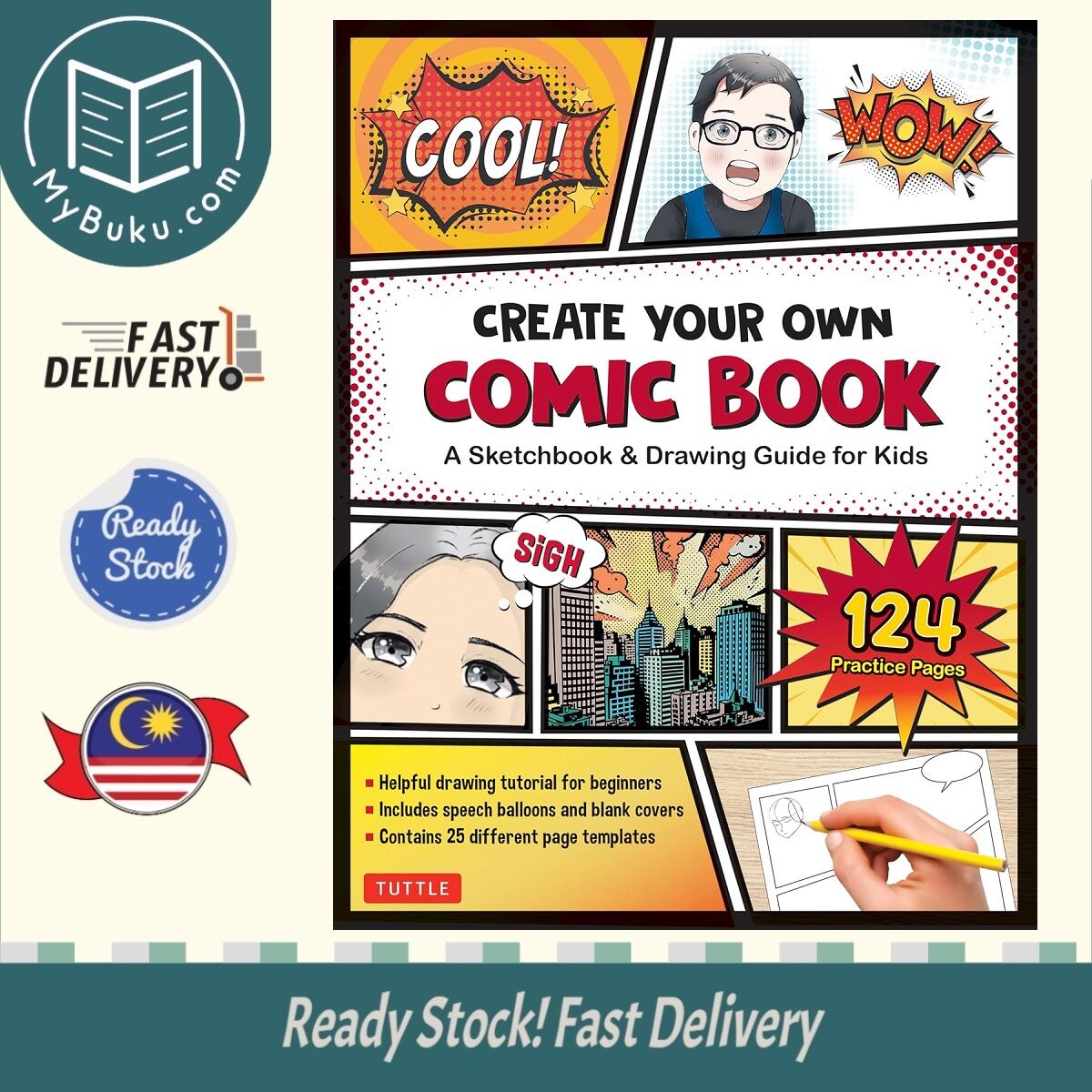 Create Your Own Comic Book: A Sketchbook & Drawing Guide for Kids (with 124 Practice Pages!) - Tuttle Studio - 9780804857079 - Tuttle Publishing